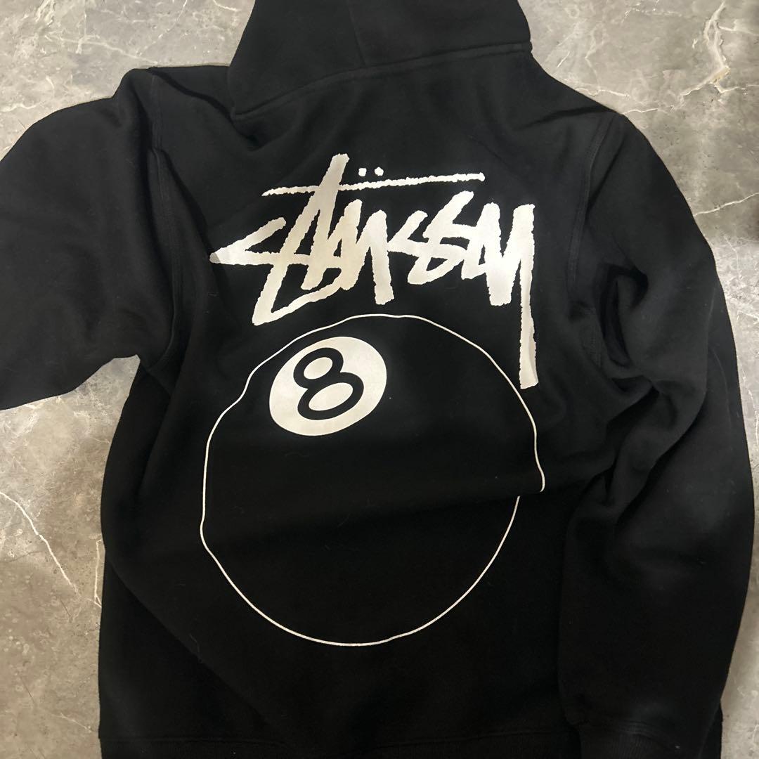 Stussy ブラック 8ボール パーカー S