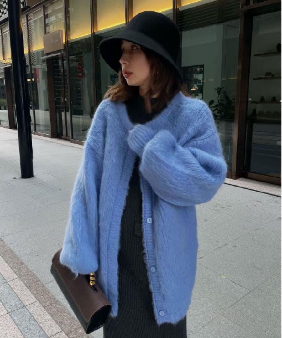 【美品】Ameri 2WAY MOHAIR SHAGGY KNIT
