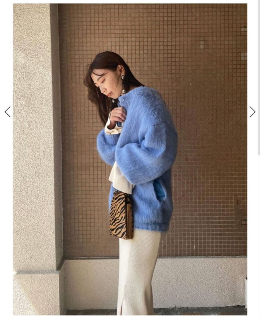 【美品】Ameri 2WAY MOHAIR SHAGGY KNIT