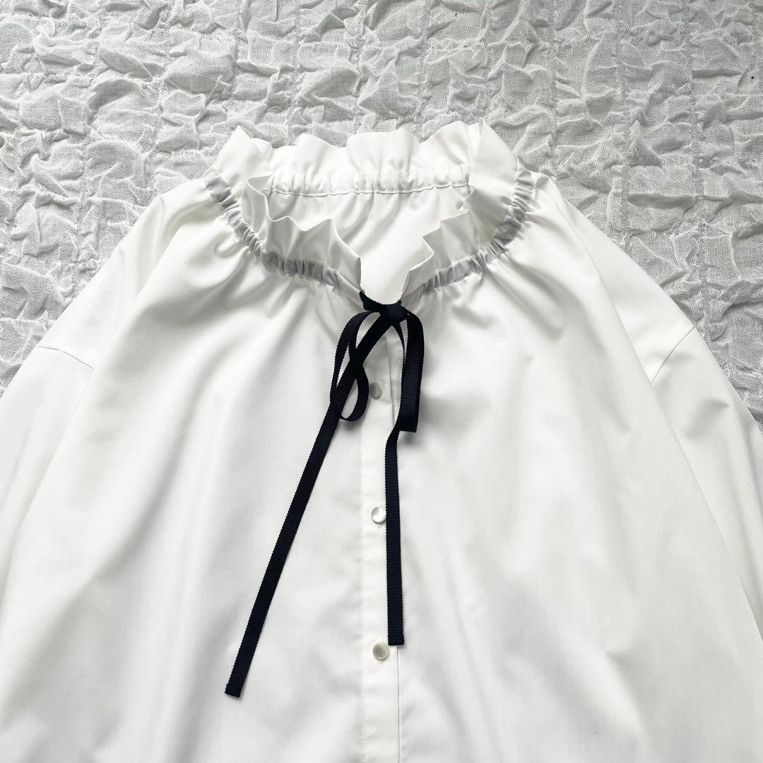 【1度着用のみ美品】ノーリーズ フリル衿シャツ 25年モデル ブラウス ボウタイ
