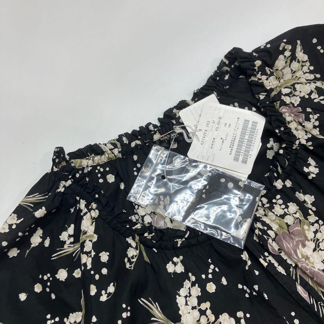 【新品未使用】ピンクハウス 黒 すずらんブーケ柄 ワンピース