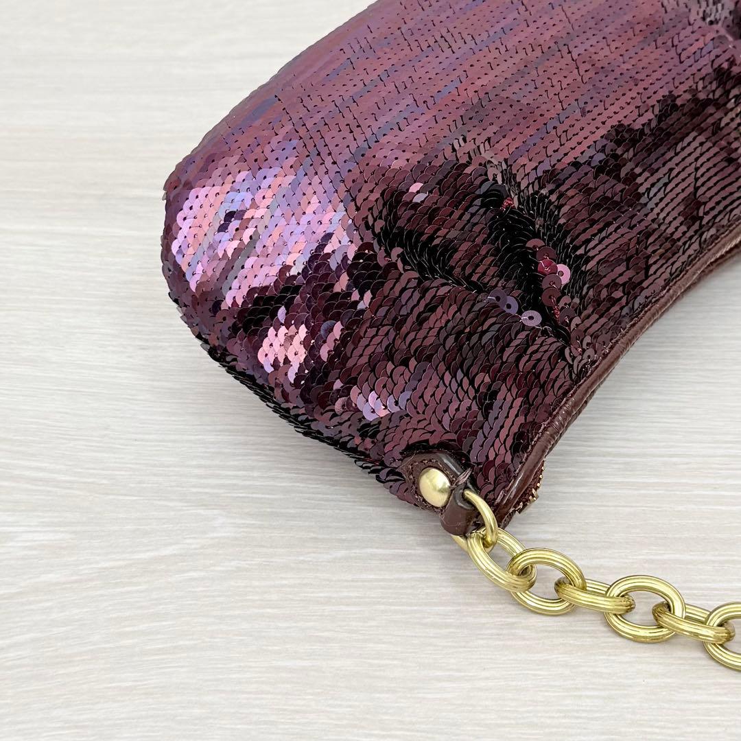 バッグ Coach Purple Poppy Sequins Bag Rare