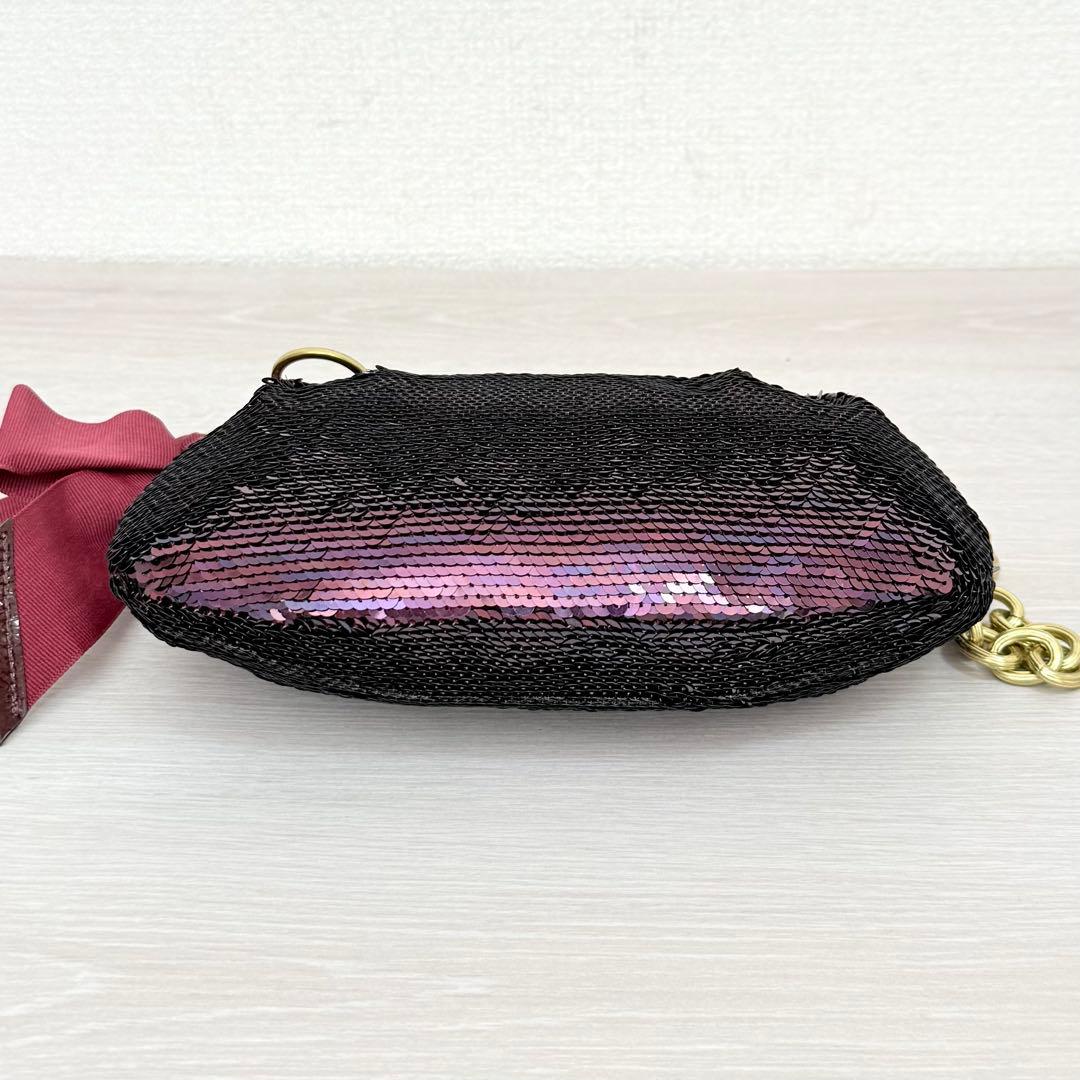 バッグ Coach Purple Poppy Sequins Bag Rare