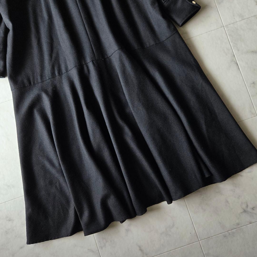 美品✨プルミエアロンディスモン　サキソニーワンピース　黒　ブラック　ウール