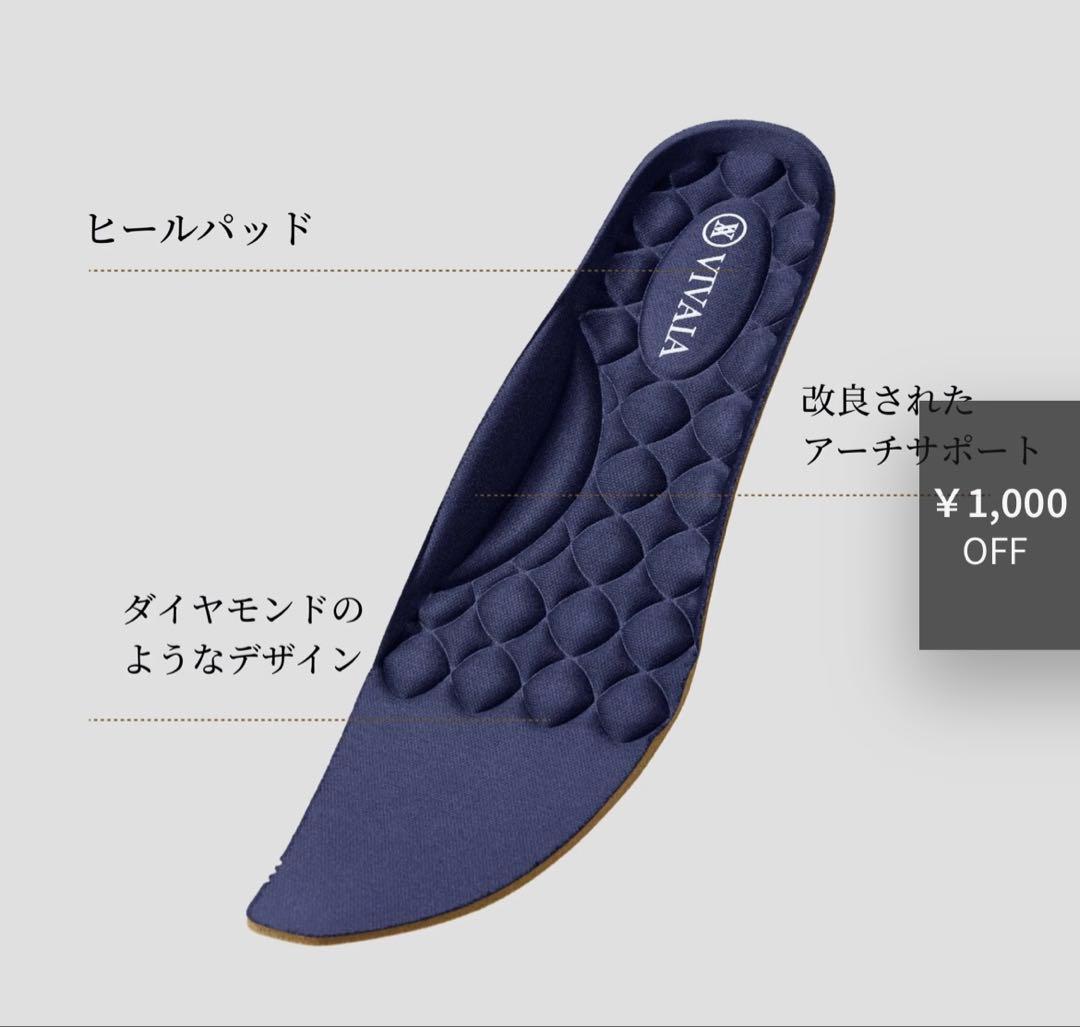 VIVAIA 新品スクエアトゥフラットシューズ 36 ネイビー