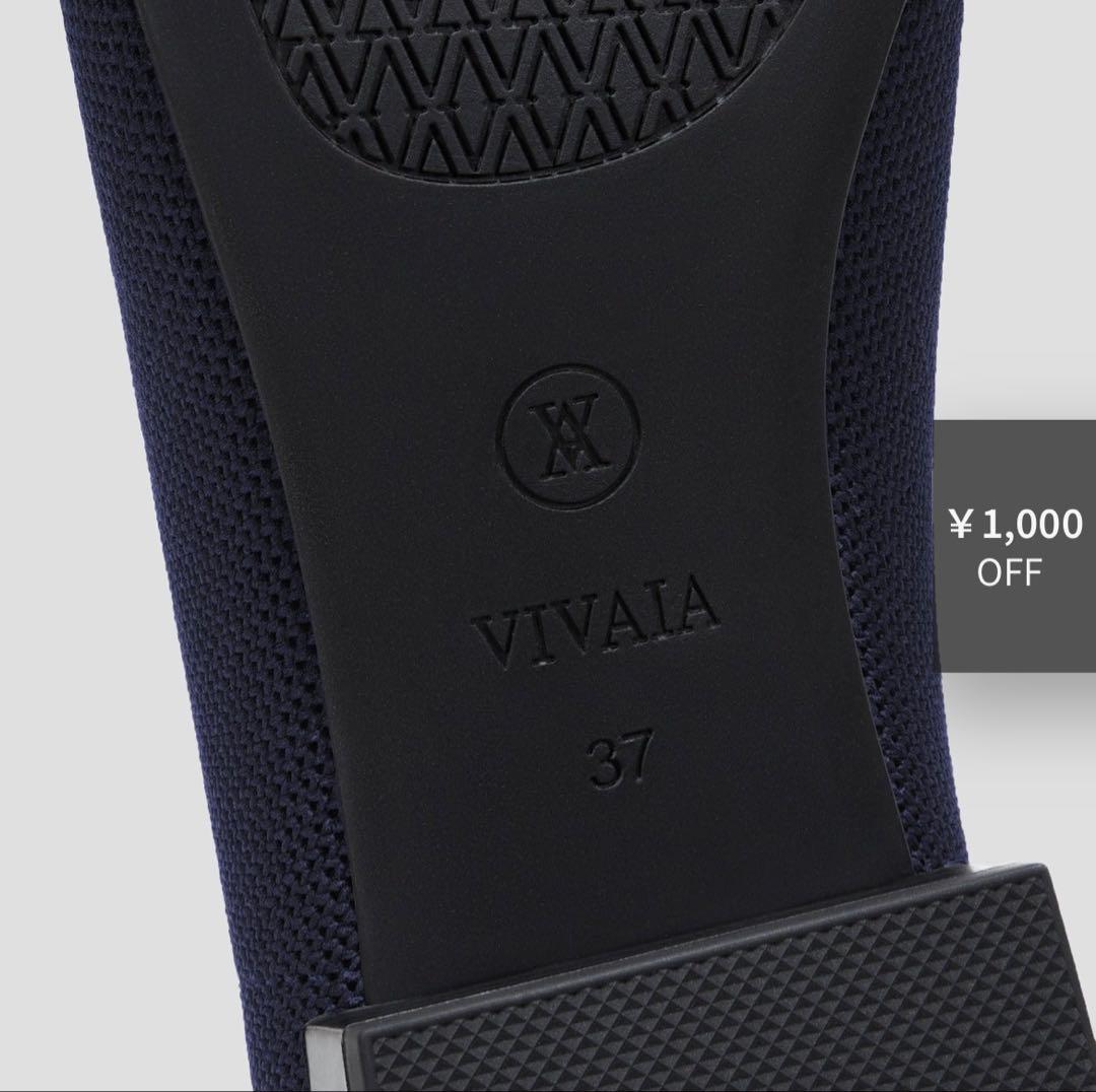 VIVAIA 新品スクエアトゥフラットシューズ 36 ネイビー