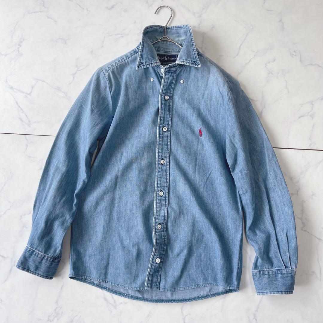 Ralph Lauren ダンガリーシャツ デニムシャツ レッドポニー刺繍 L