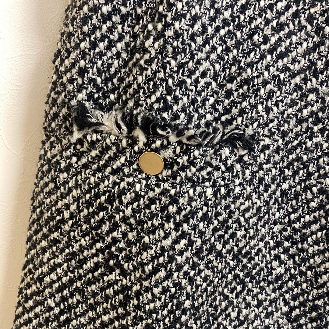 さくらんぼ様美品　PLST プラステ　Mサイズ　ツイードミドルジレ　　金ボタン