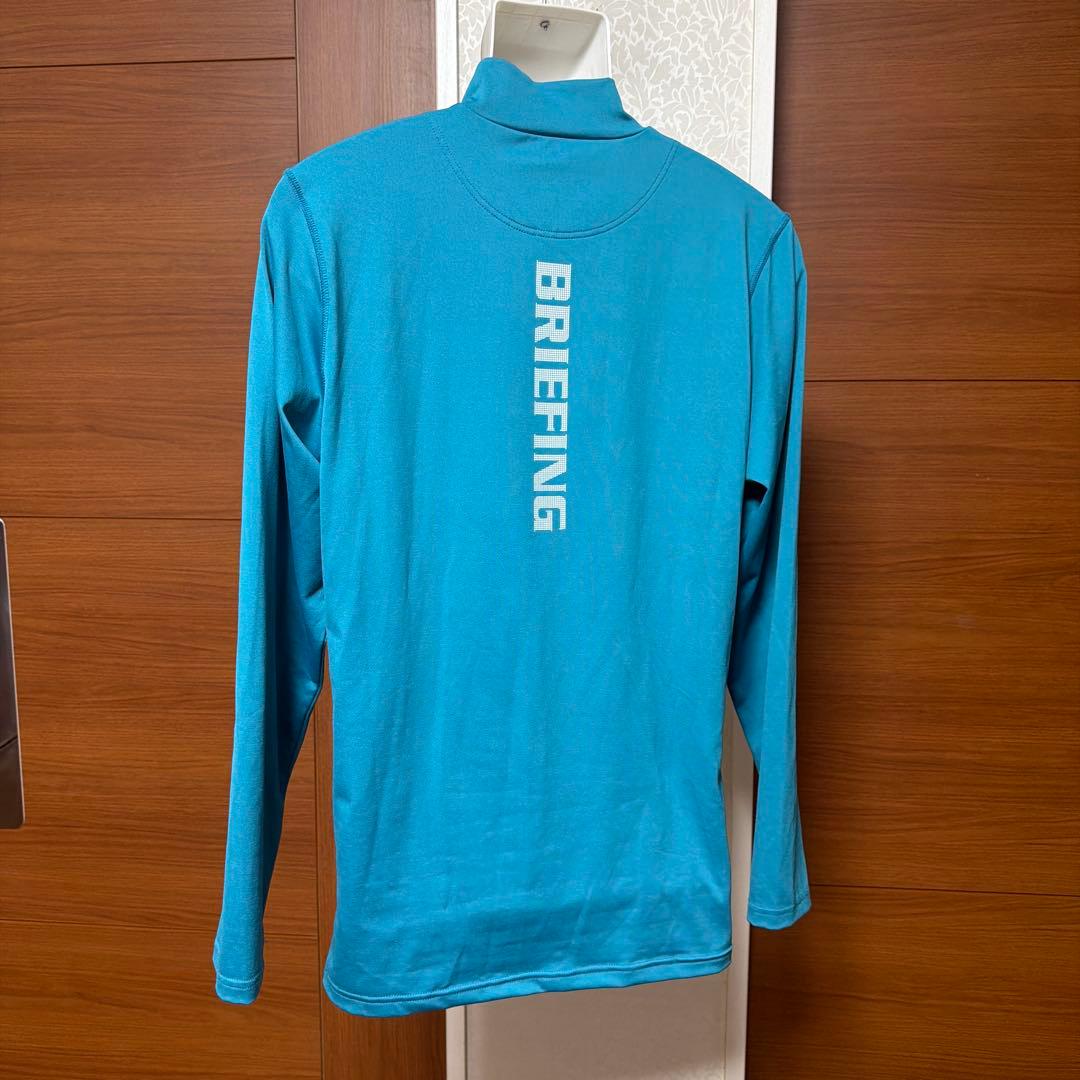 BRIEFING モックネック 長袖インナー ターコイズ　L