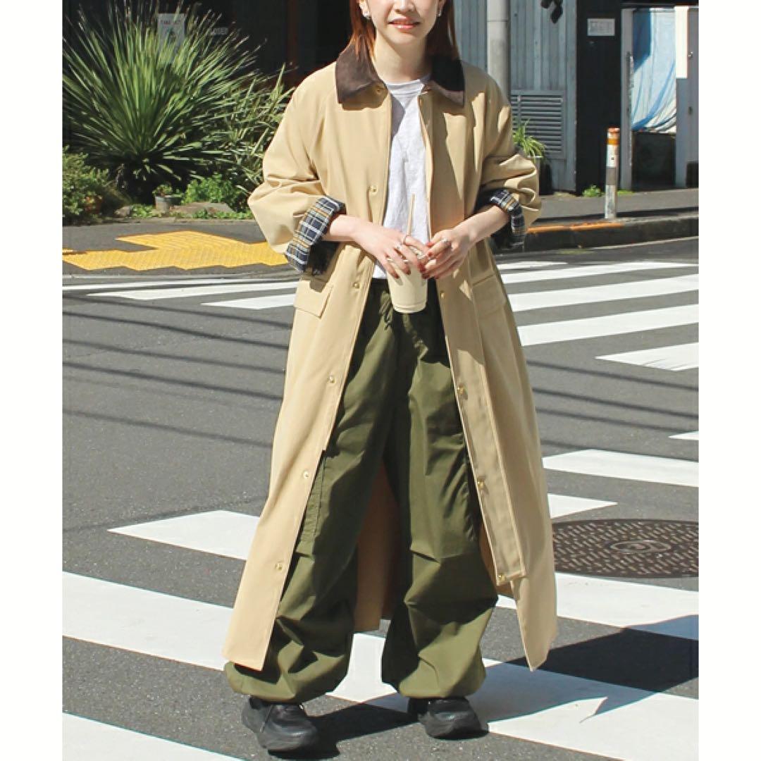 【新品！タグ付き！】Barbour風コーデュロイ襟ステンカラーコート