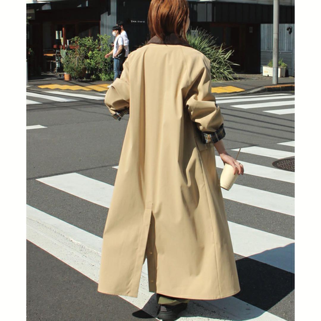 【新品！タグ付き！】Barbour風コーデュロイ襟ステンカラーコート