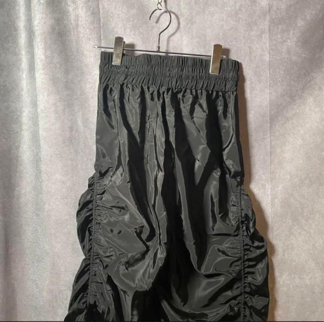 y2k グランジ ナイロン フレア ギャザーパンツ a2o xu パンク 新品