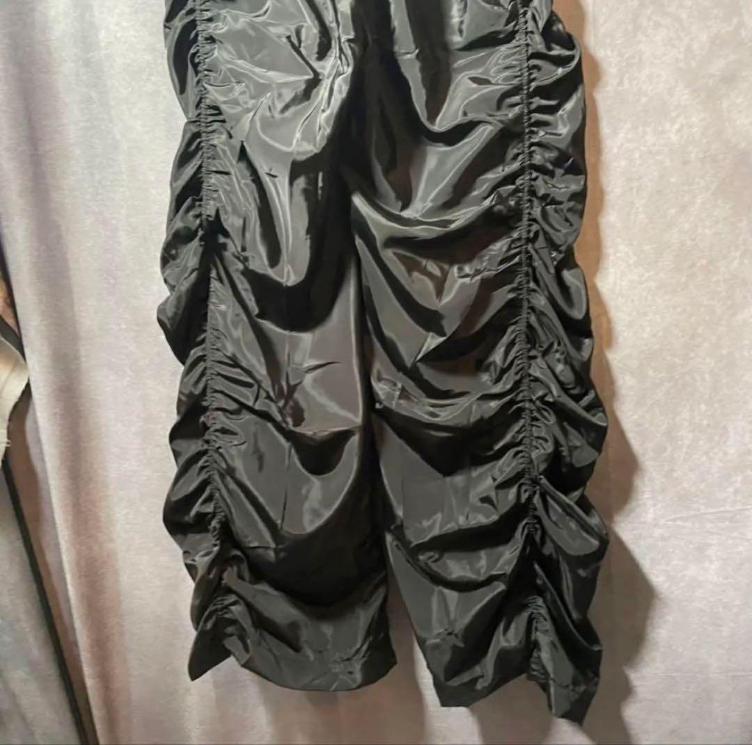 y2k グランジ ナイロン フレア ギャザーパンツ a2o xu パンク 新品