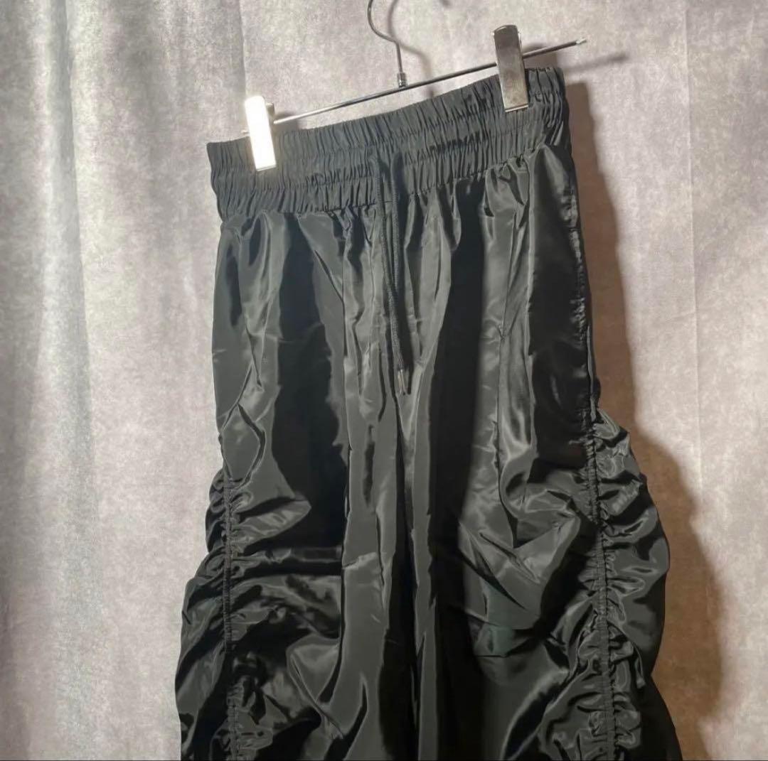 y2k グランジ ナイロン フレア ギャザーパンツ a2o xu パンク 新品