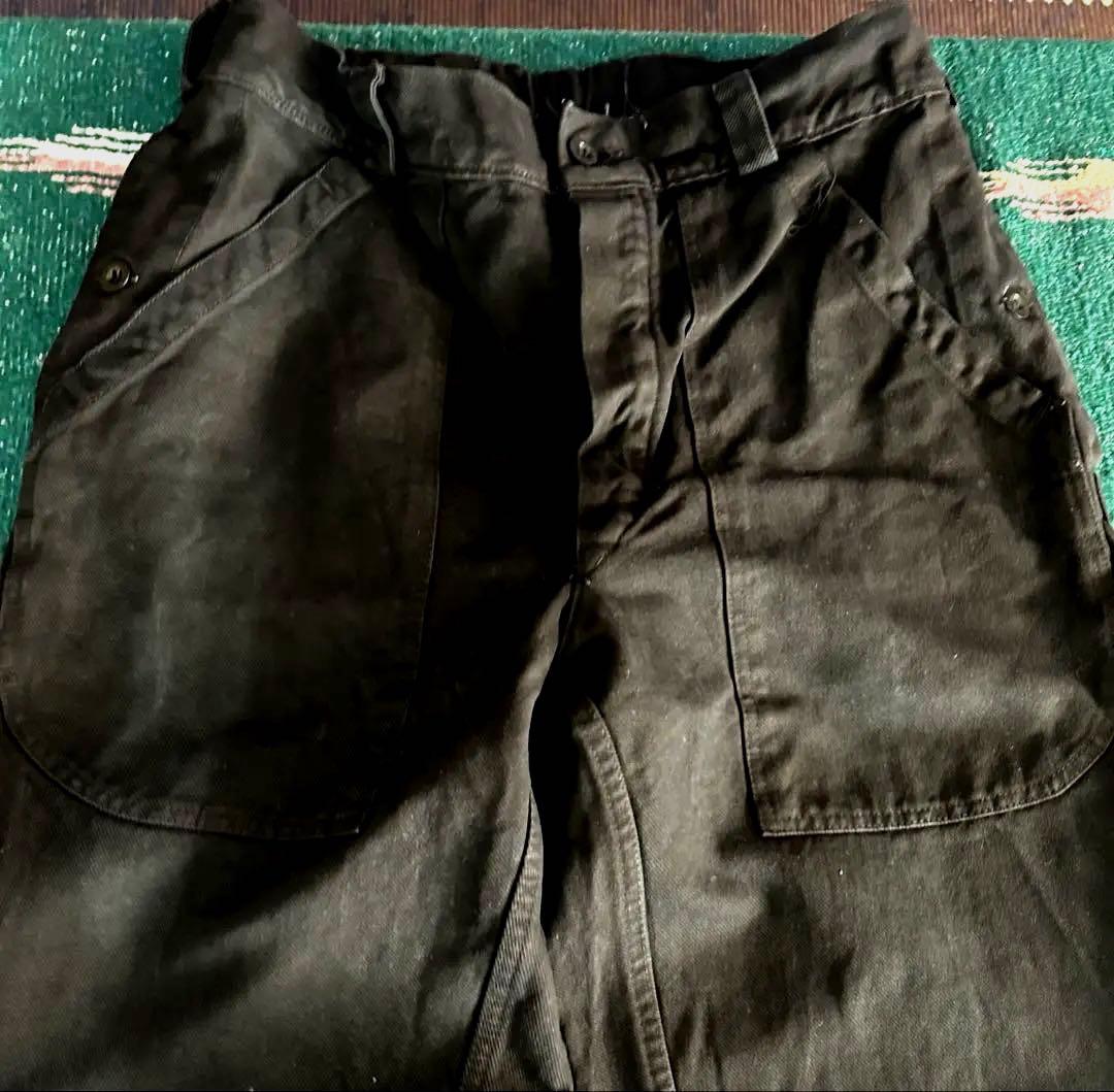 スイス軍 ワークパンツ ミリタリーパンツ ベイカーパンツ SPILAG 後染黒