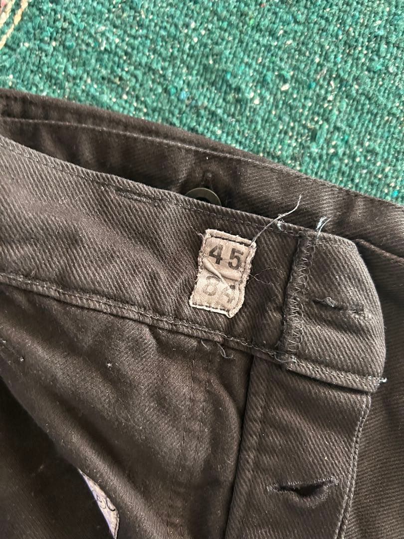 スイス軍 ワークパンツ ミリタリーパンツ ベイカーパンツ SPILAG 後染黒