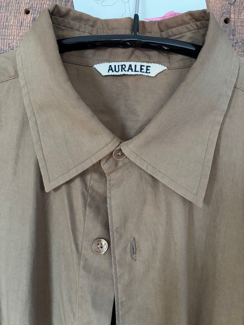 AURALEE ブラウン 長袖シャツ