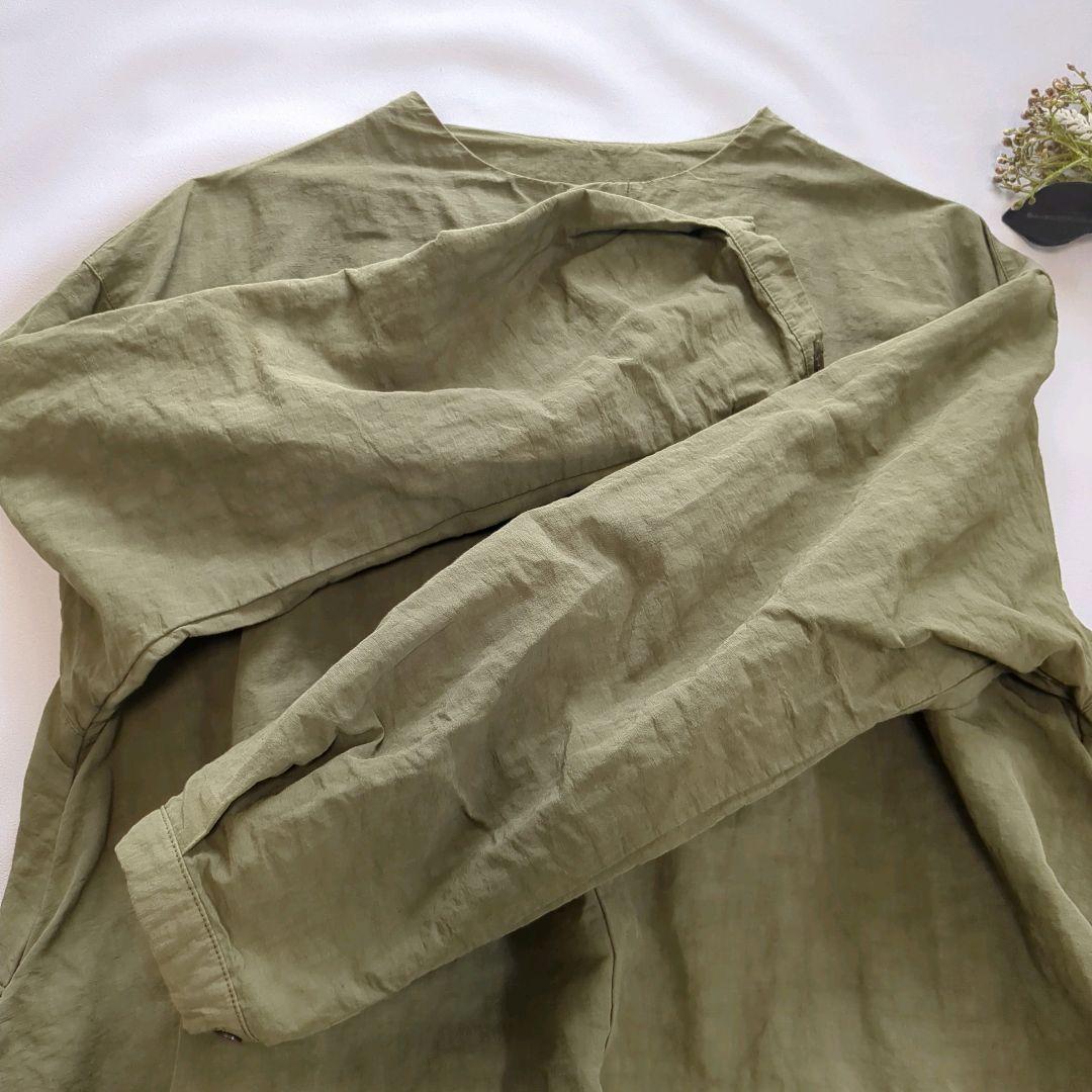 nest Robe│コットンリネン ロングワンピース ゆったり カーキ 洗える