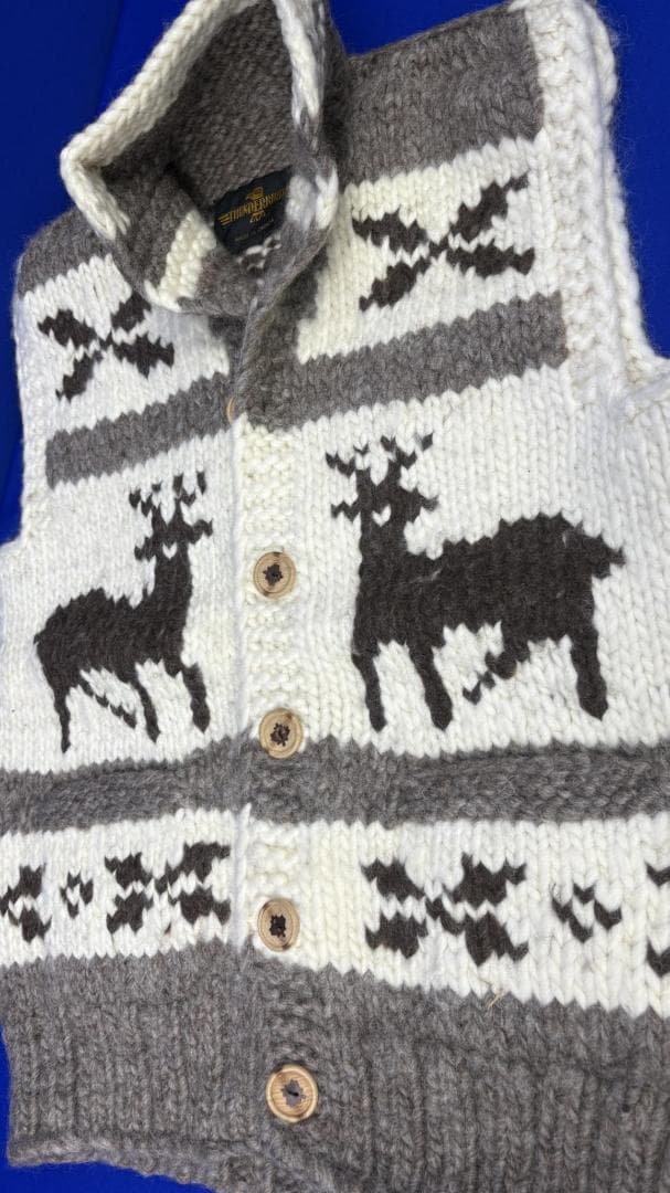 新品未使用品★カウチンニットベスト THUNDER BIRD WOOL 100%