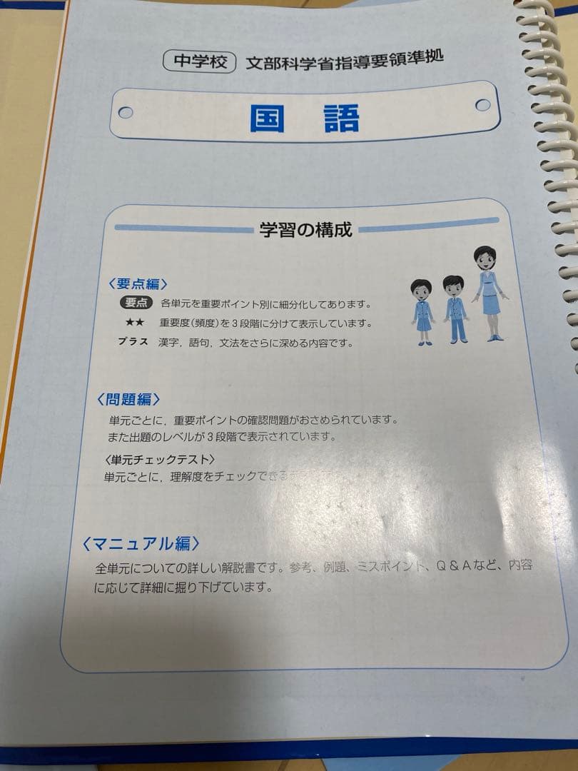 中古　中学校 [国語] 学習指導書 文部科学省指導要領準拠　国語　学習教材　問題