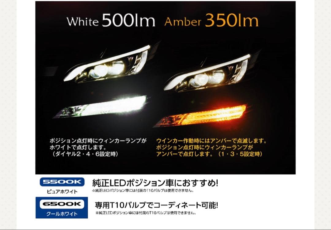Valenti LED ウィンカー ポジション タイプ2用ウインカーバルブ2個