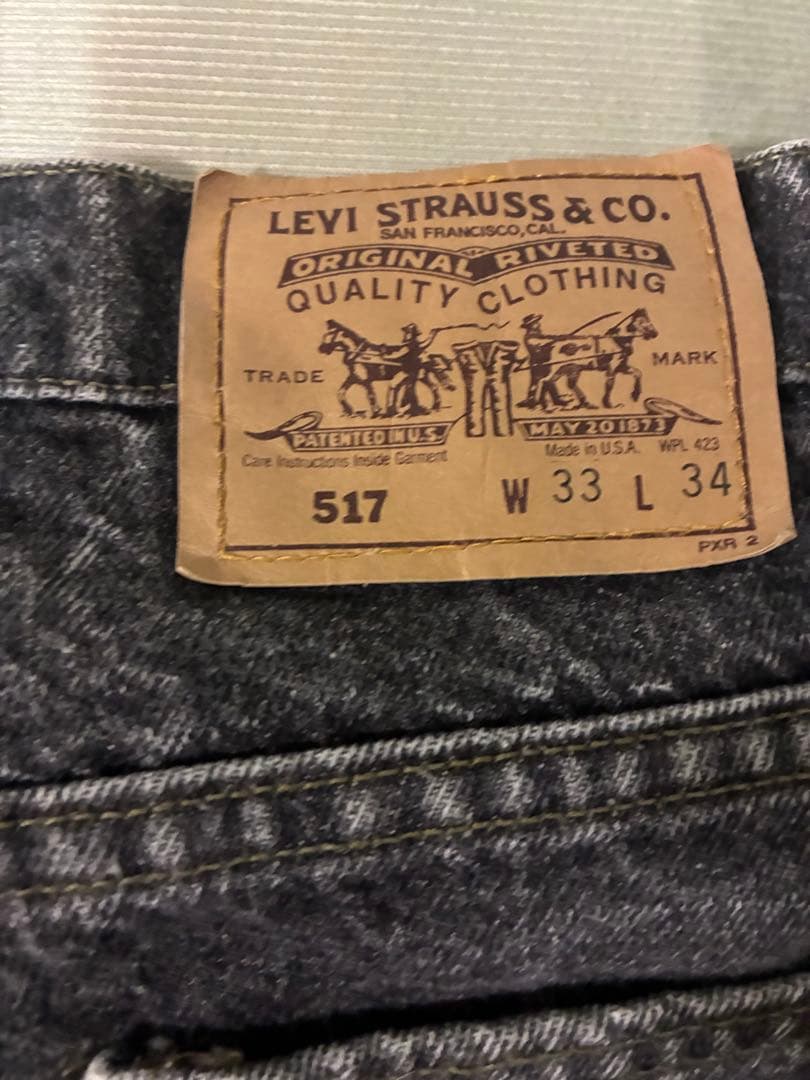 Levi's 517 ブラック 先染め W33 94年 usa製