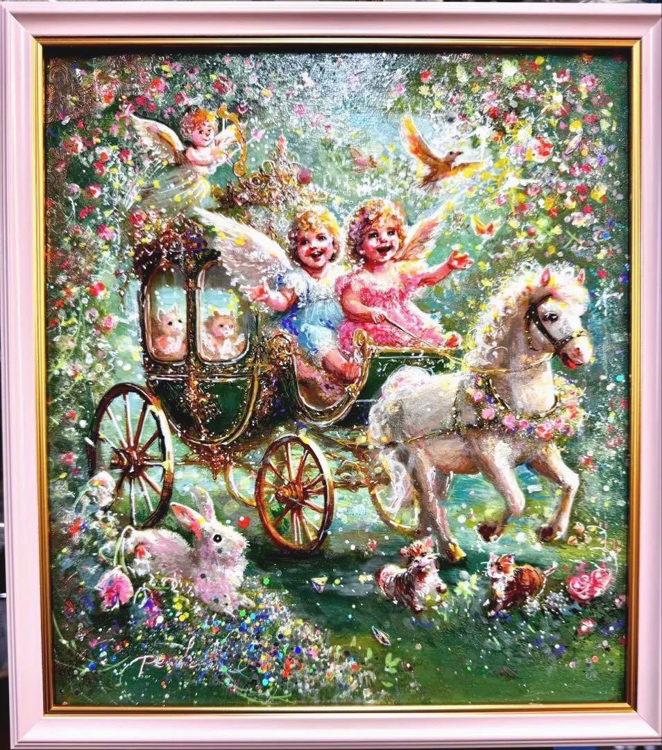 ま*ゆ様 絵画原画　《Spiritual Cupids》　キラキラ溢れるバレンタ