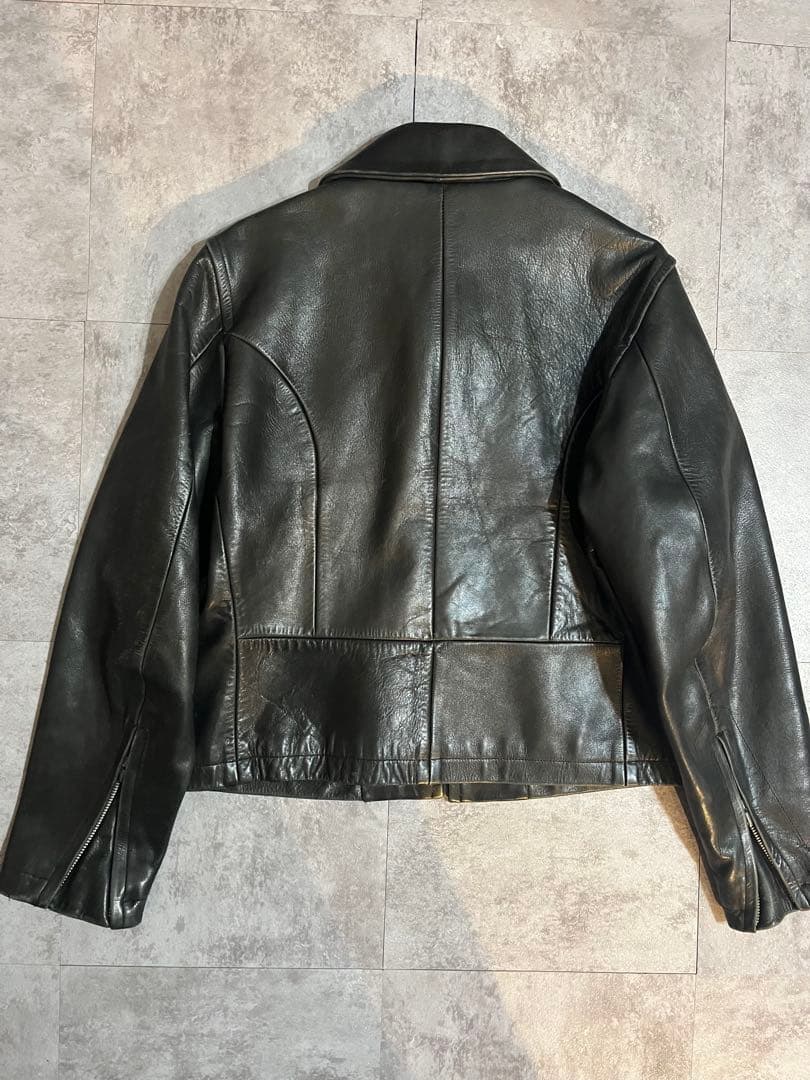 90s TAKEO KIKUCHI ブラック革ジャン　3 短丈　y2k 本革