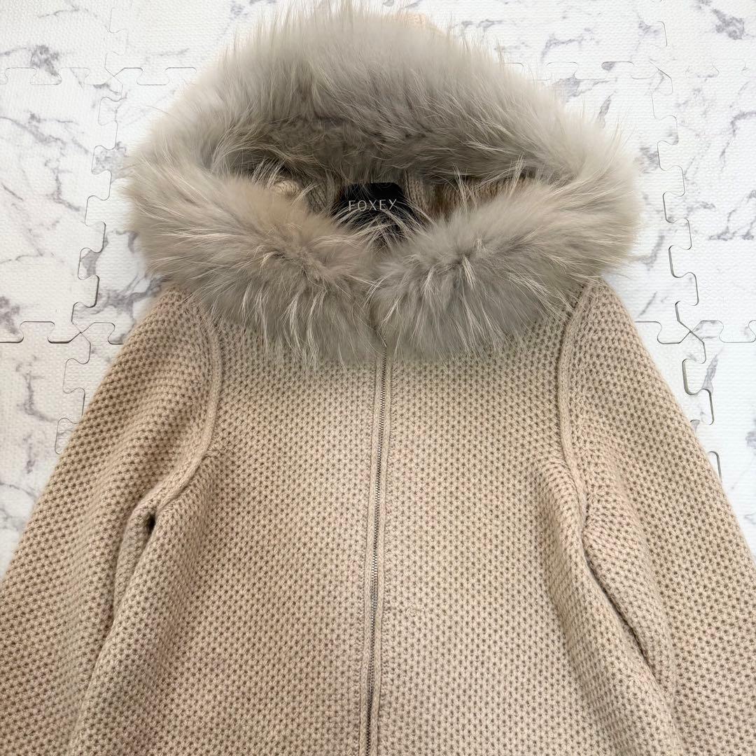 美品♡デイジーリン フォクシー ニットコート カシミヤ100% ラクーンファー
