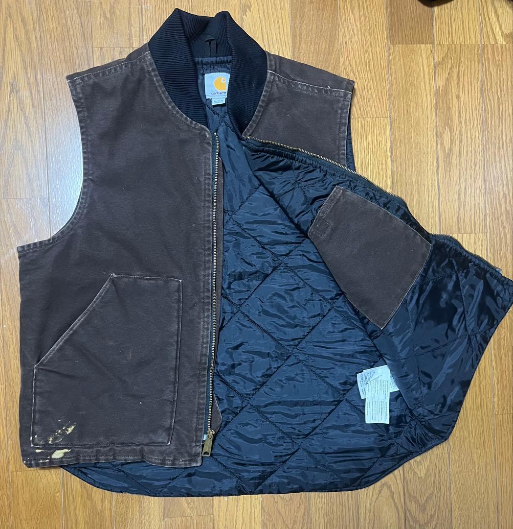 Carhartt ダークブラウン ダウンベスト