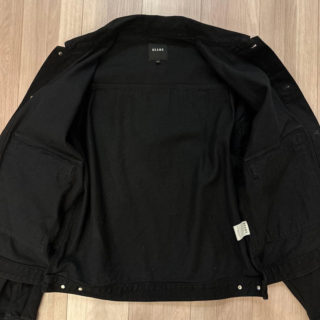 【美品】 ビームス BEAMS ルーズドデニムジャケット ブラック