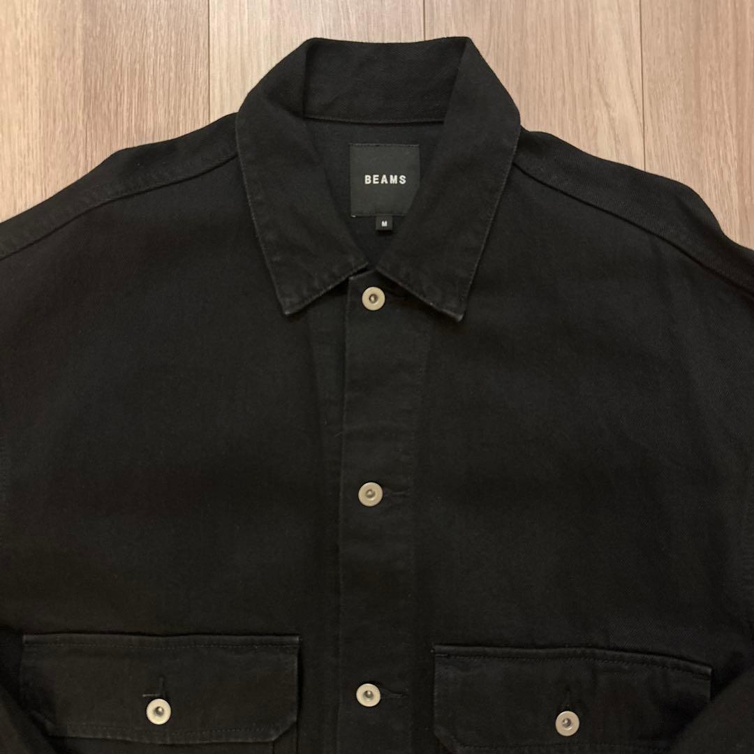 【美品】 ビームス BEAMS ルーズドデニムジャケット ブラック