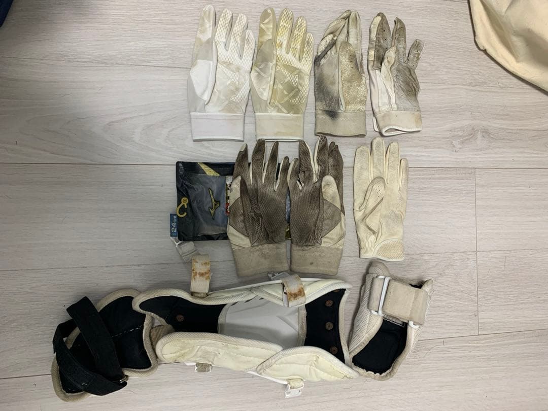 野球　防具　エルボー　フット　バッティング　セット　ホワイト　高校野球対応