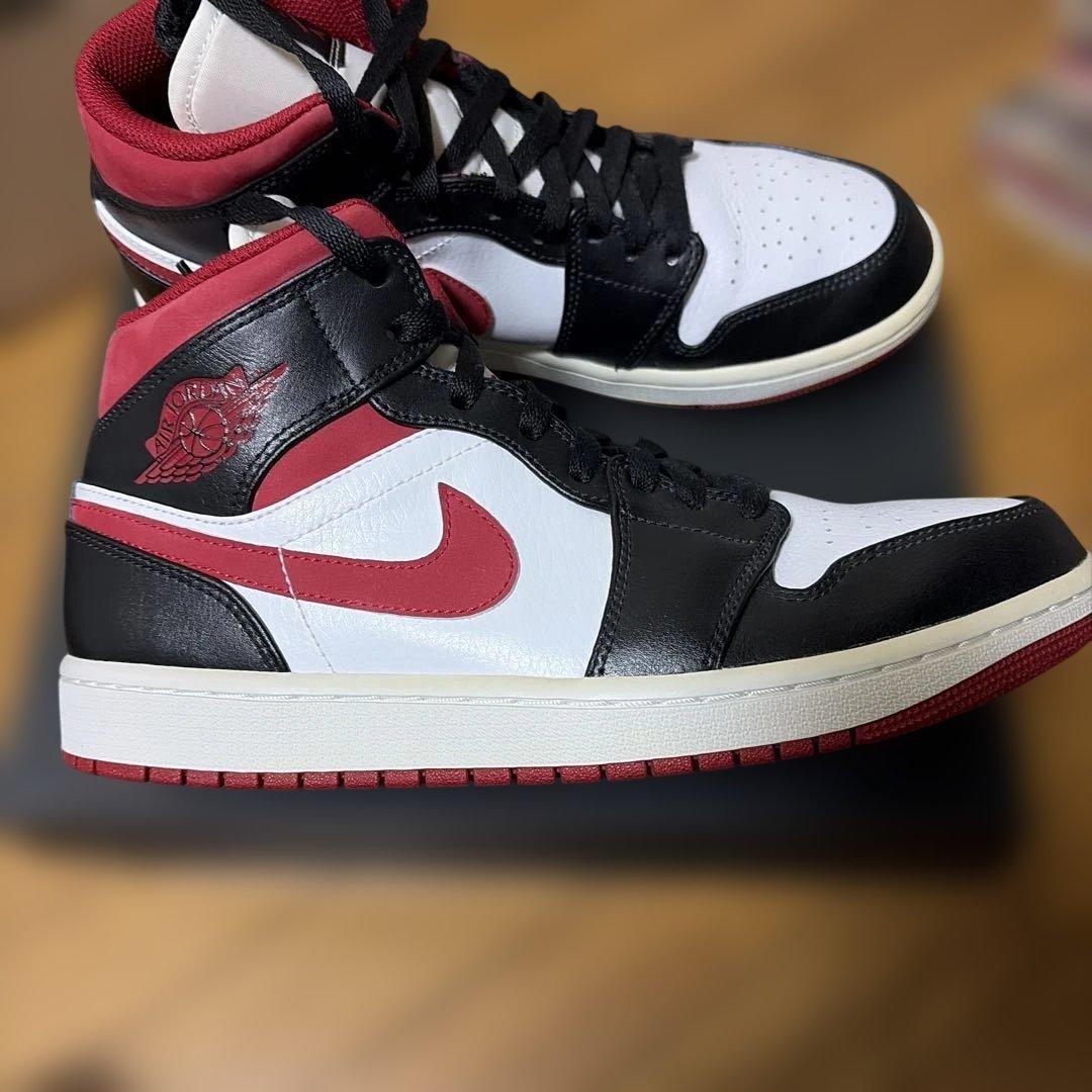 シューズ(男性用) Nike Air Jordan 1 Mid WHITE/GYMRED