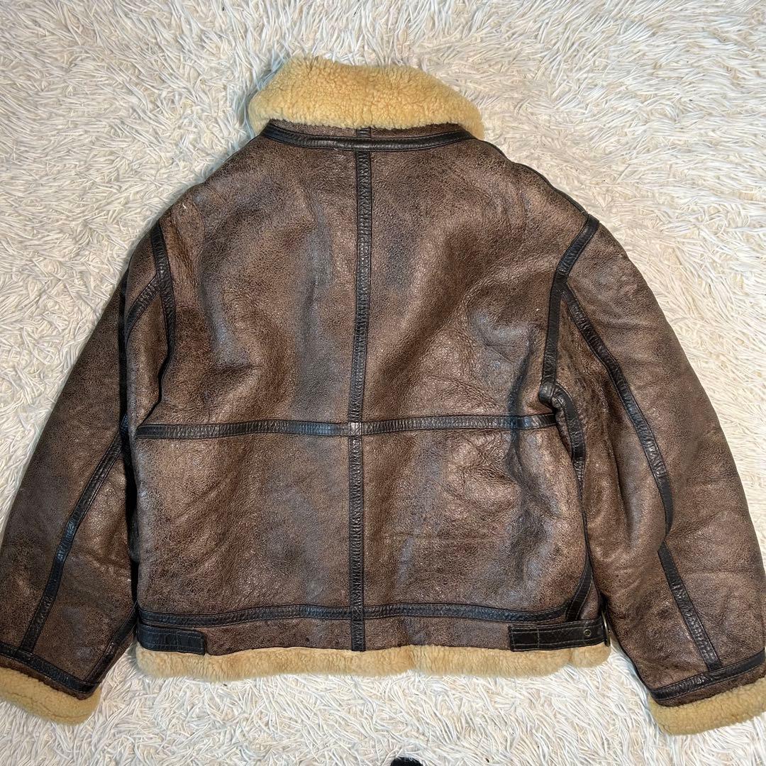 【良品】ハラジュクマザー　フライトジャケット　B-3　リアルムートン　Lサイズ