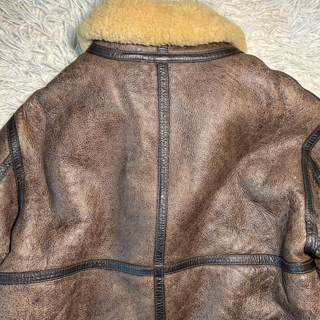 【良品】ハラジュクマザー　フライトジャケット　B-3　リアルムートン　Lサイズ