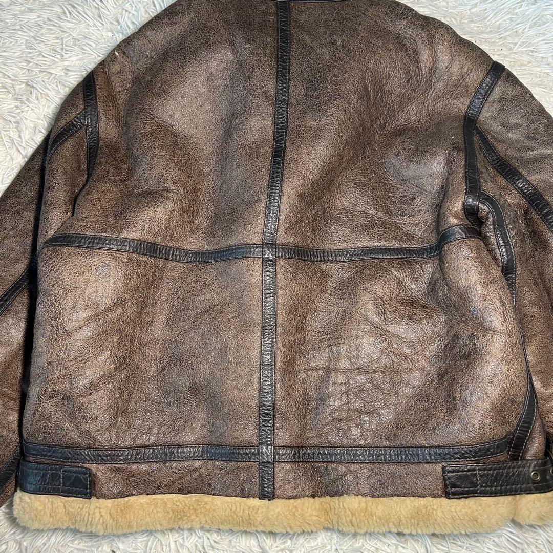 【良品】ハラジュクマザー　フライトジャケット　B-3　リアルムートン　Lサイズ
