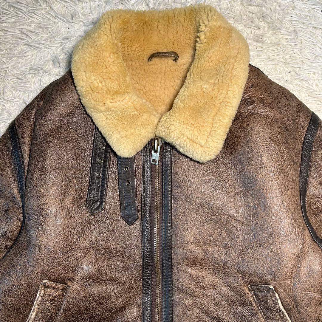 【良品】ハラジュクマザー　フライトジャケット　B-3　リアルムートン　Lサイズ