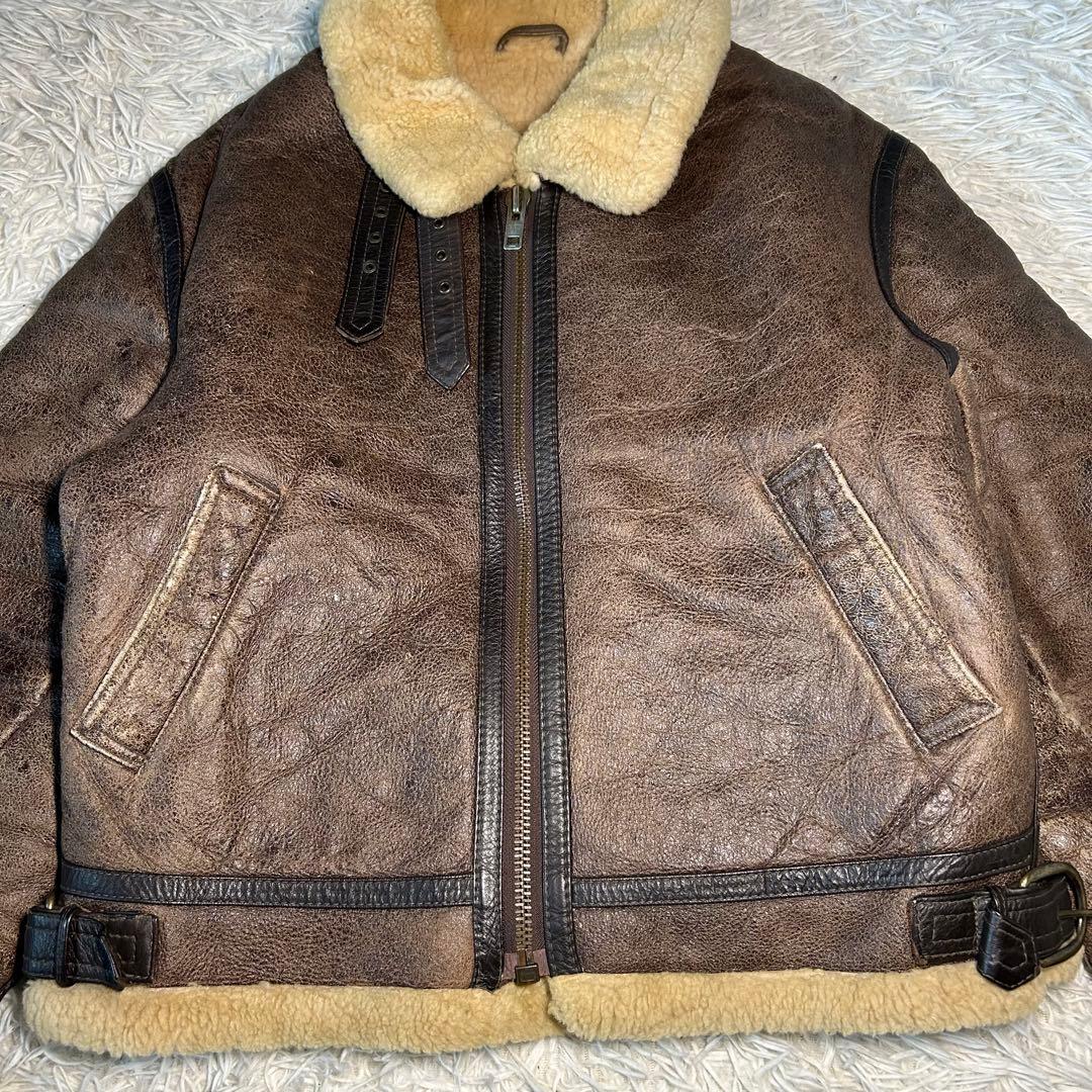 【良品】ハラジュクマザー　フライトジャケット　B-3　リアルムートン　Lサイズ