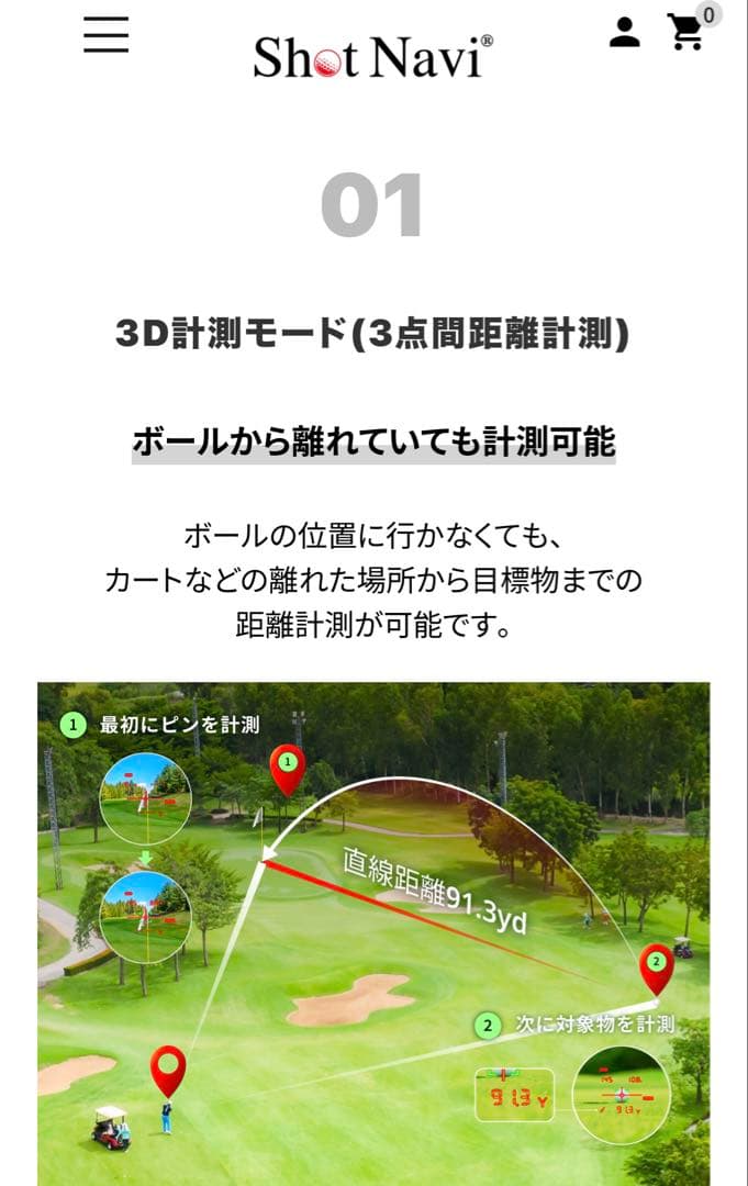 Shot Navi LINEA ゴルフ用 距離計 ホワイト 新品