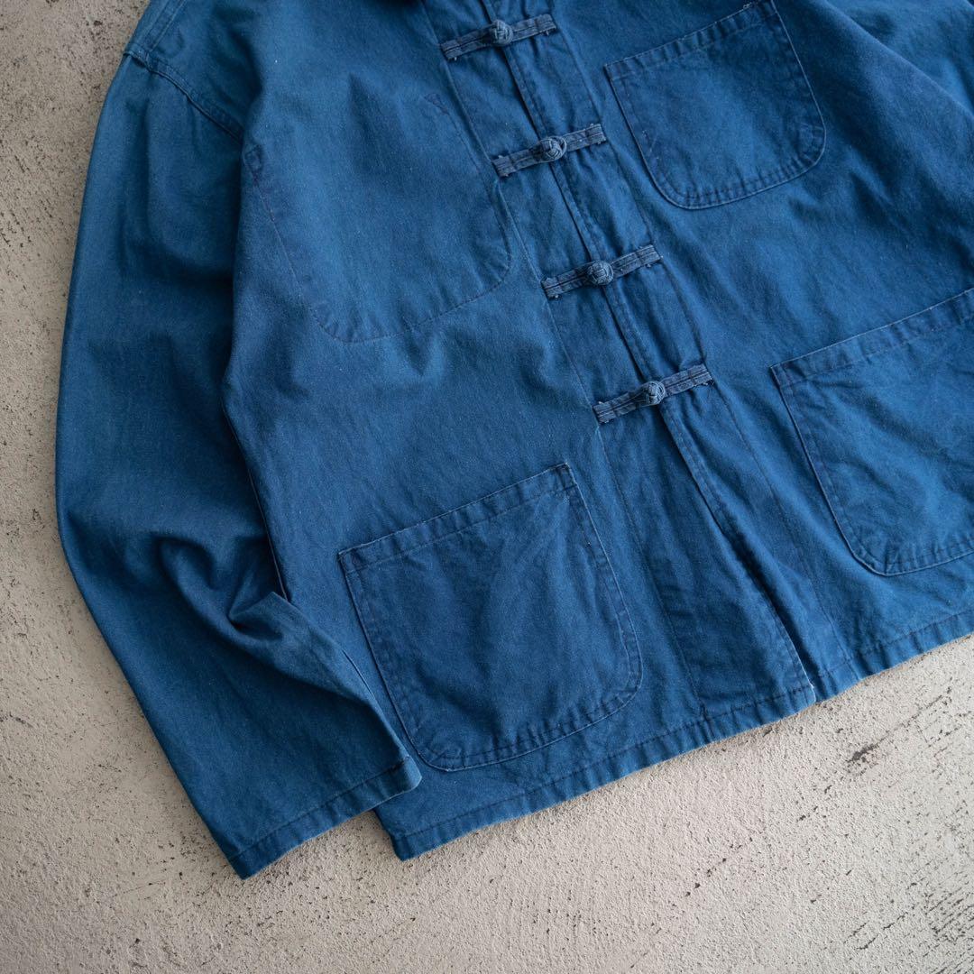 70s vintage フレンチチャイナ ブルー ワークジャケット ユーロ