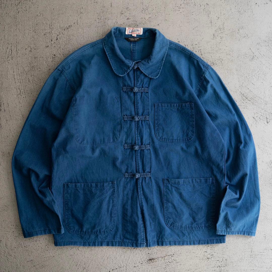 70s vintage フレンチチャイナ ブルー ワークジャケット ユーロ