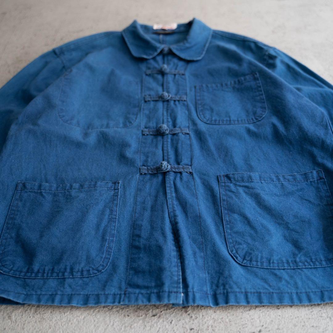 70s vintage フレンチチャイナ ブルー ワークジャケット ユーロ