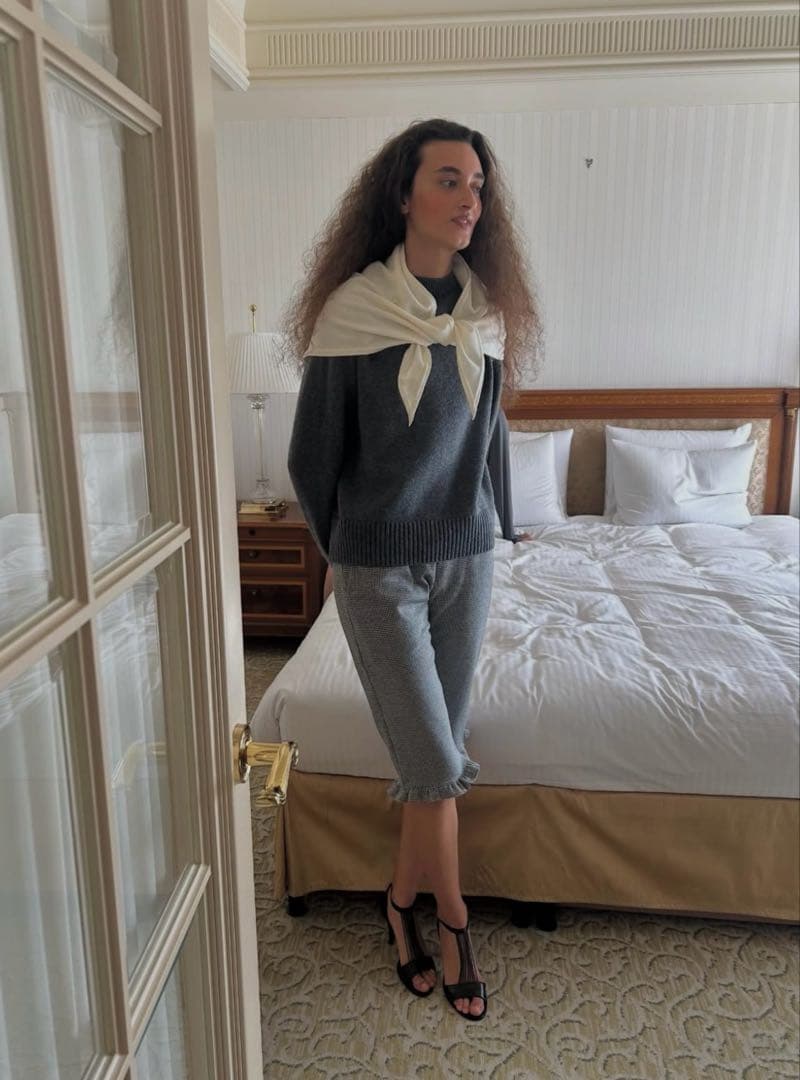 小物 draw drawers Wool Scarf white