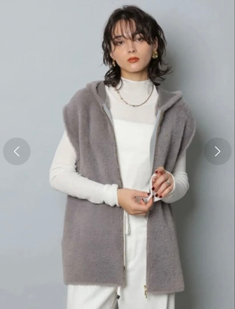 CADUNE カデュネ フェザー接結ベスト　グレー