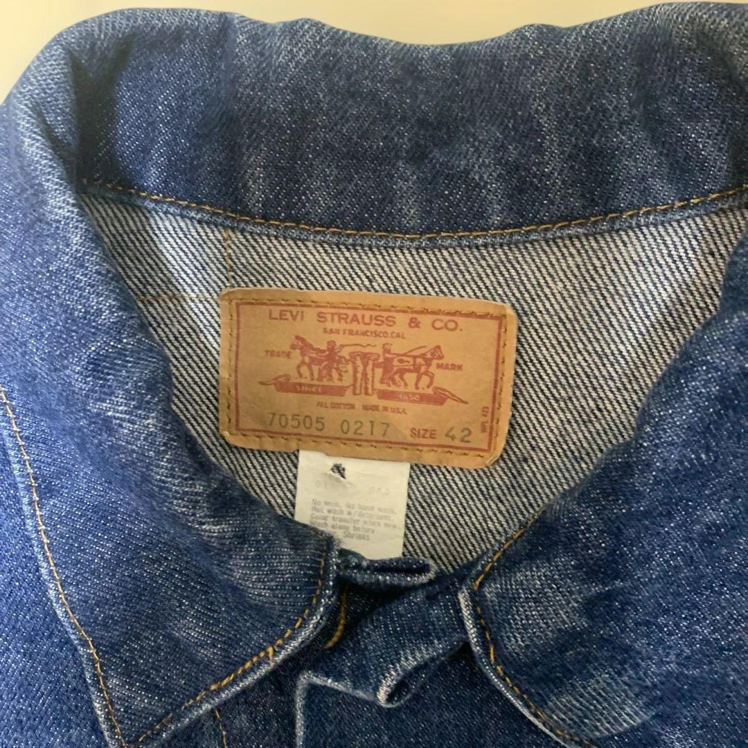 Levi's 70505 0217 small e 42 濃 ケアタグ