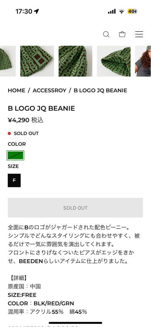 BEEDNE ビーニー