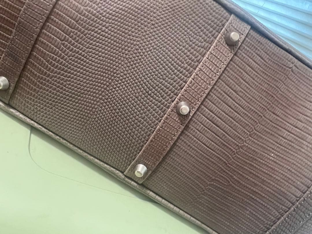 正規販売店　M.U.L. トート S STUDシリーズ マットシルバー型押し