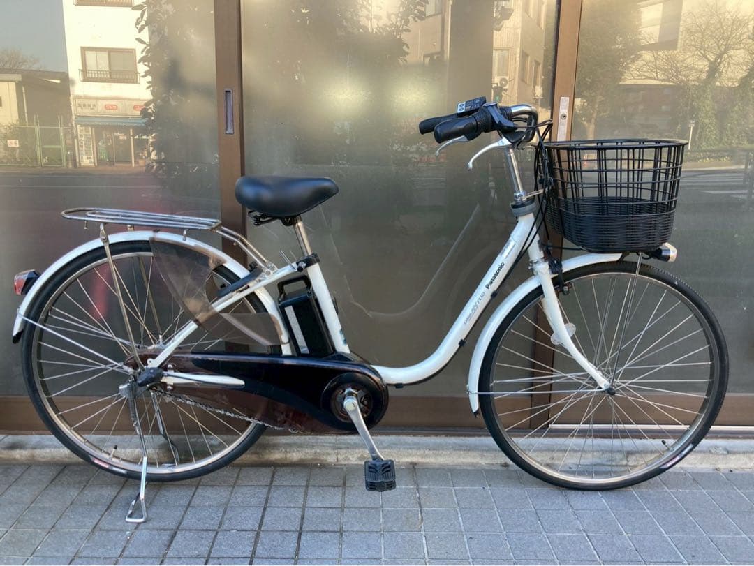 中古電動自転車 パナソニック リチウムビビFX 26インチ 白 横浜 №3733