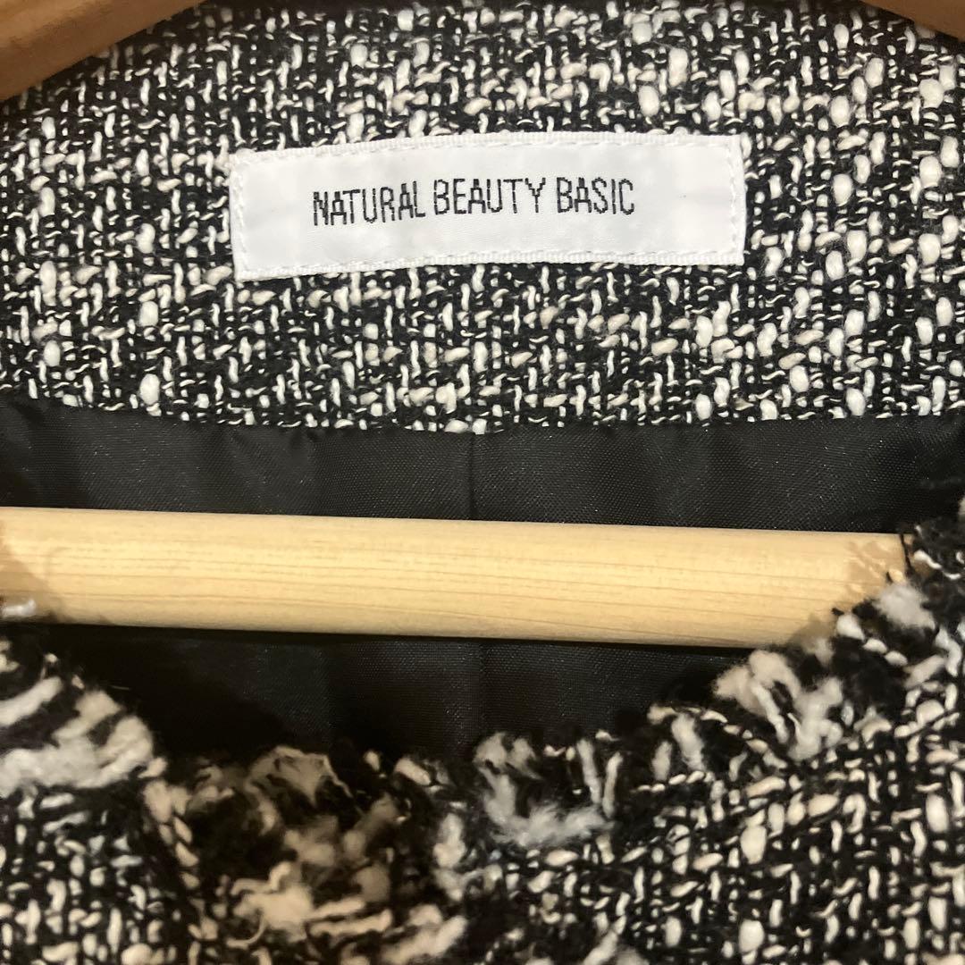 NATURAL BEAUTY BASIC ペプラムジレ ツイード M タグ新品